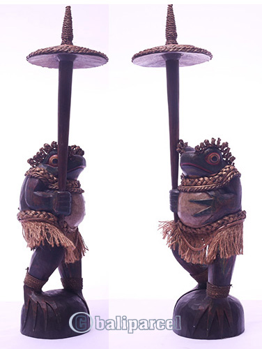Wooden Frog, With Painted Handmade From Albesia Wood