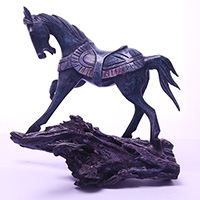Wooden Horse With Painted Handmade From Albesia Wood