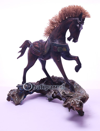 Wooden Horse With Painted Handmade From Albesia Wood