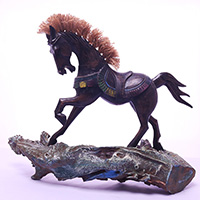 Wooden Horse With Painted Handmade From Albesia Wood