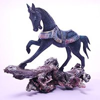 Wooden Horse With Painted Handmade From Albesia Wood