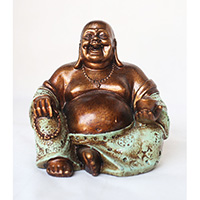 Resin Happy Buddha, Untique Turquoise