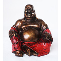 Resin Happy Buddha, Untique Red