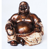 Resin Happy Buddha, Untique Cream