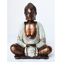 Resin Meditation Buddha, Untique Turquoise