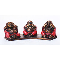 Resin Happy Buddha, Untique Red