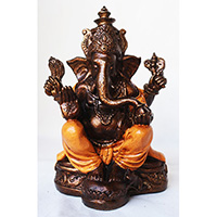 Resin Ganesha, Untique Orange