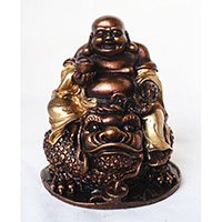 Resin Happy Buddha, Untique Gold
