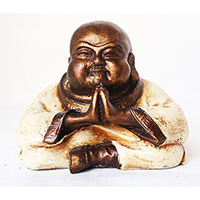 Resin Happy Buddha, Untique Cream