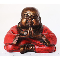 Resin Happy Buddha, Untique Red