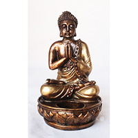 Resin Buddha With Candle Holder, Untique Gold