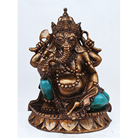 Resin Ganesha, Untique Blue