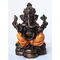 Resin Ganesha, Untique Orange