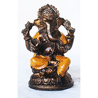 Resin Ganesha, Untique Orange