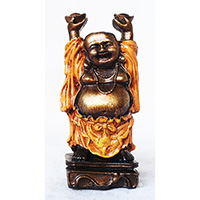 Resin Happy Buddha, Untique Orange