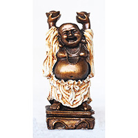 Resin Happy Buddha, Untique Cream