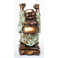 Resin Happy Buddha, Untique Turquoise