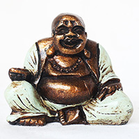 Resin Happy Buddha, Untique Turquoise