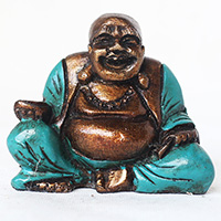 Resin Happy Buddha, Untique Blue