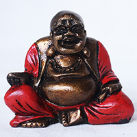 Resin Happy Buddha, Untique Red