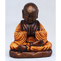 Resin Buddha Solin, Untique Orange