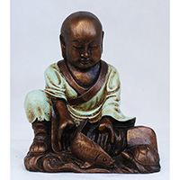 Resin Buddha Solin, Untique Turquoise