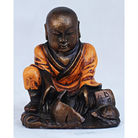 Resin Buddha Solin, Untique Orange