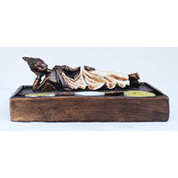 Resin Buddha With Candle Holder, Untique Cream