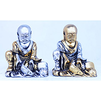 Resin Buddha Solin, Untique Silver And Gold