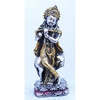 Resin Krisnha, Untique Silver And Gold