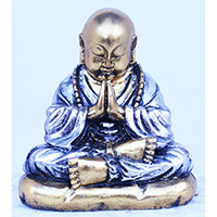 Resin Buddha Solin, Untique Silver And Gold