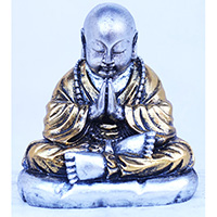 Resin Buddha Solin, Untique Silver And Gold