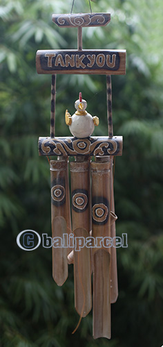 Bamboo Windchime With Duck, Painted Bamboo