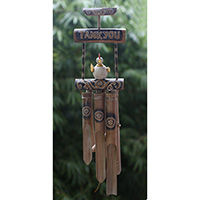 Bamboo Windchime With Duck, Painted Bamboo
