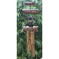 Bamboo Windchime With Owl, Painted Bamboo