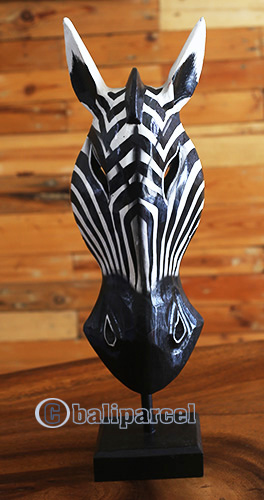 Wooden Mask With Stand, Hand Carved From Albesia Wood