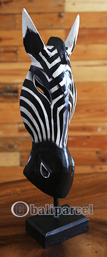 Wooden Mask With Stand, Hand Carved From Albesia Wood