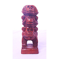 Wooden Monkey, Hand Made From Suar Wood 