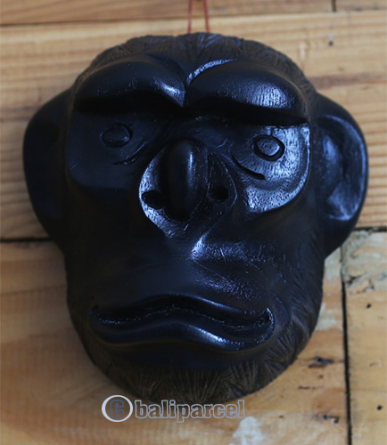 Wooden Mask Monkey, Hand Made From Suar Wood 