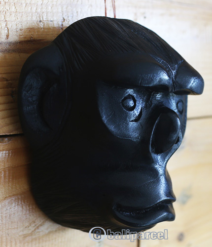 Wooden Mask Monkey, Hand Made From Suar Wood 