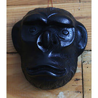 Wooden Mask Monkey, Hand Made From Suar Wood 
