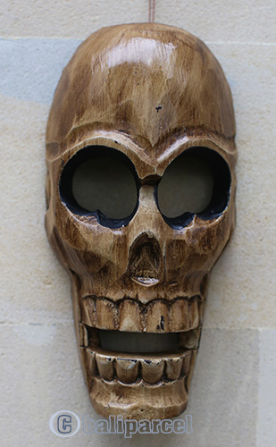 Mask Skull, Handmade From Albesia Wood