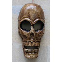 Mask Skull, Handmade From Albesia Wood