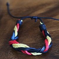 Leather With String Bracelet