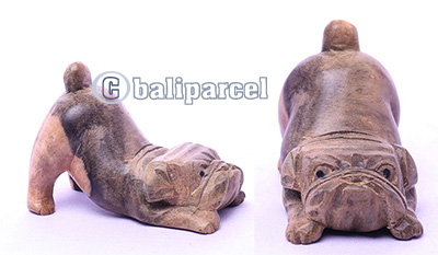 Wooden Dog, Hand Made From Suar Wood 