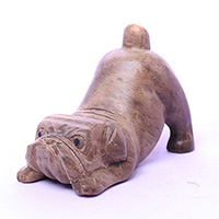 Wooden Dog, Hand Made From Suar Wood 