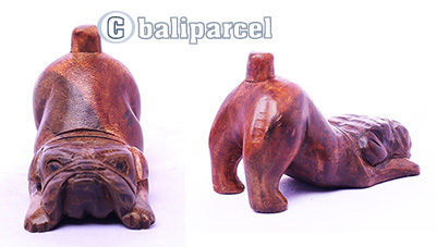 Wooden Dog, Hand Made From Suar Wood 