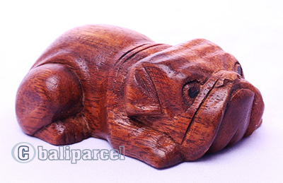 Wooden Dog, Hand Made From Suar Wood 