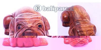 Wooden Dog, Hand Made From Suar Wood 