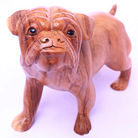 Wooden Dog, Hand Made From Suar Wood 